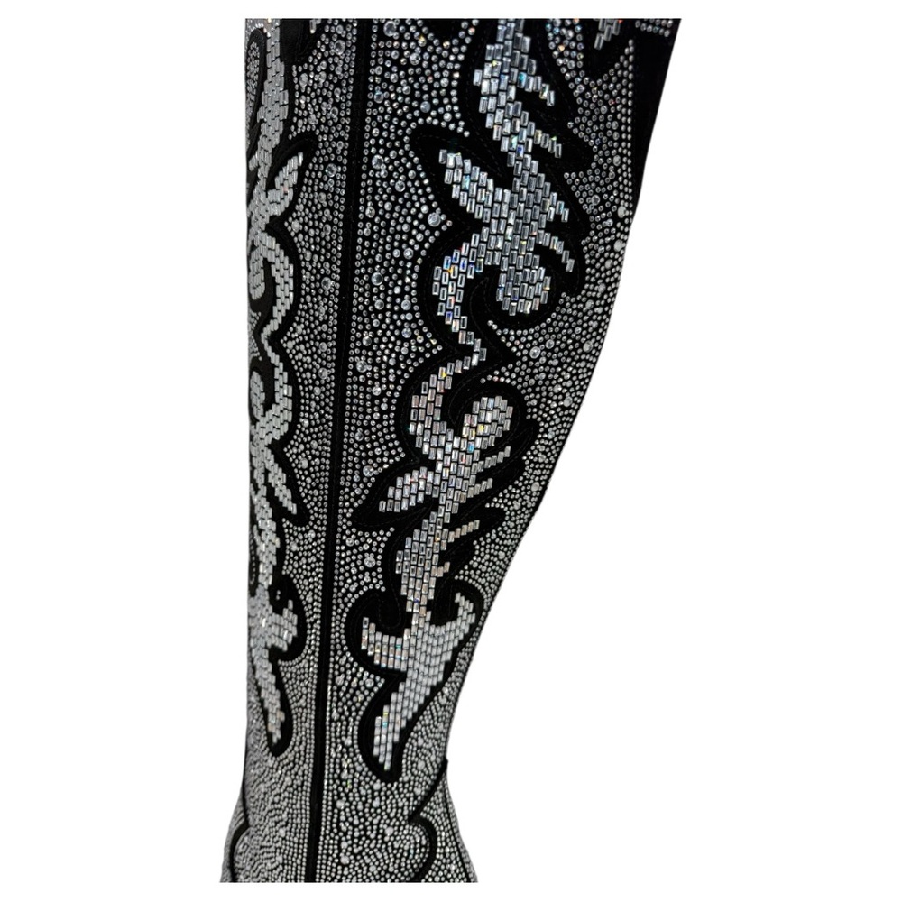 INC Iresa4 Rhinestone Crusted Western Style OTK Heeled Womens Boots Size 7M - Picture 10 of 15